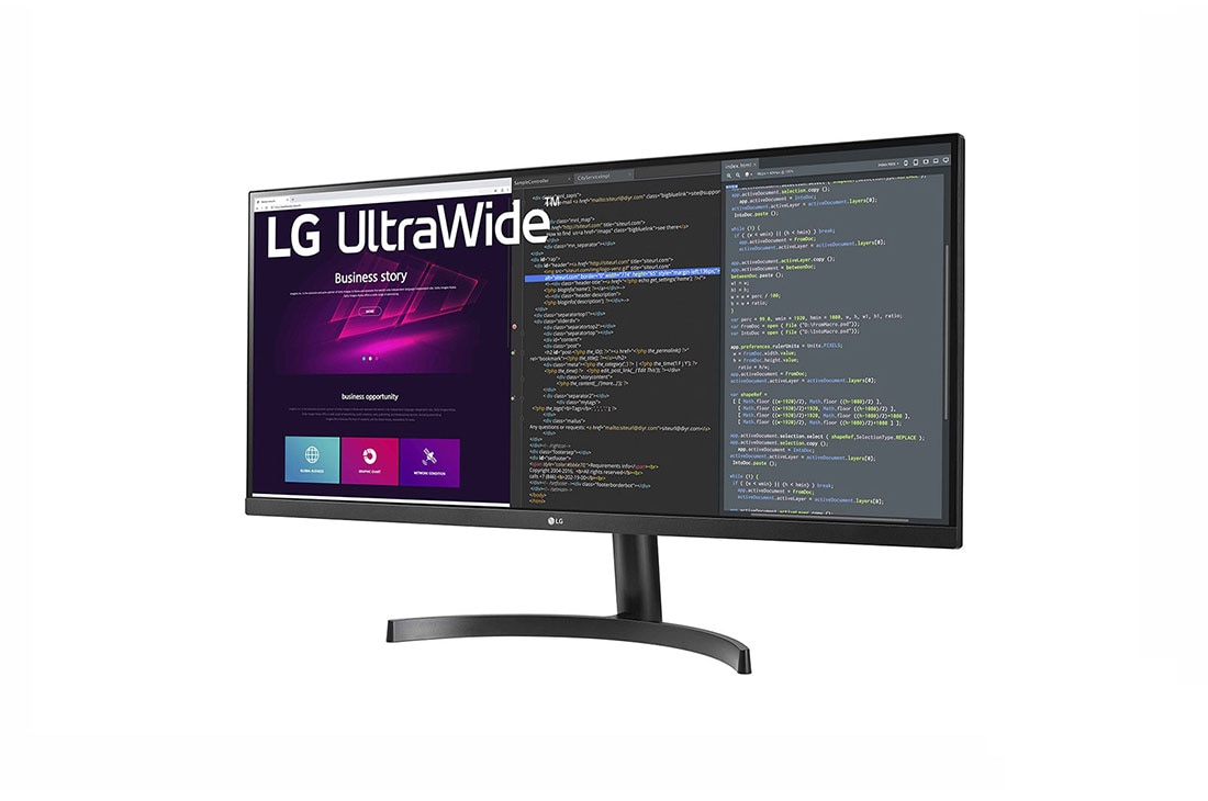 LG 34 collu UltraWide™ monitors, sānu skats +15 grādu leņķī, 34WN750P-B, thumbnail 2