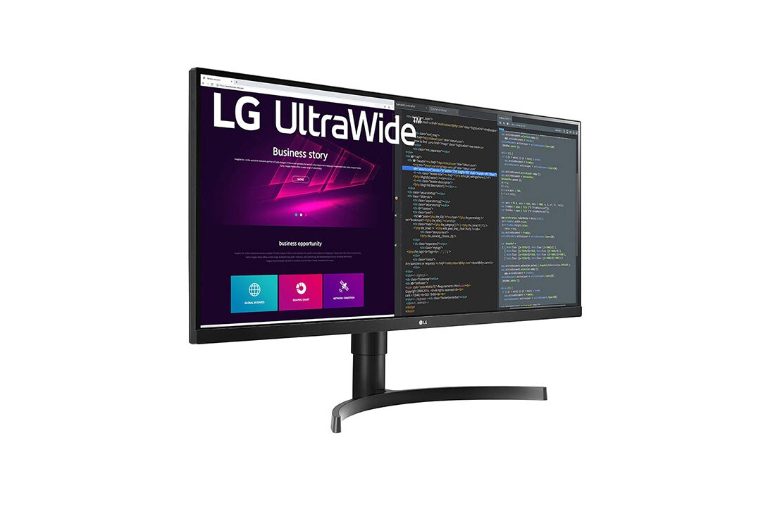 LG 34 collu UltraWide™ monitors, sānu skats +30 grādu leņķī, 34WN750P-B, thumbnail 4