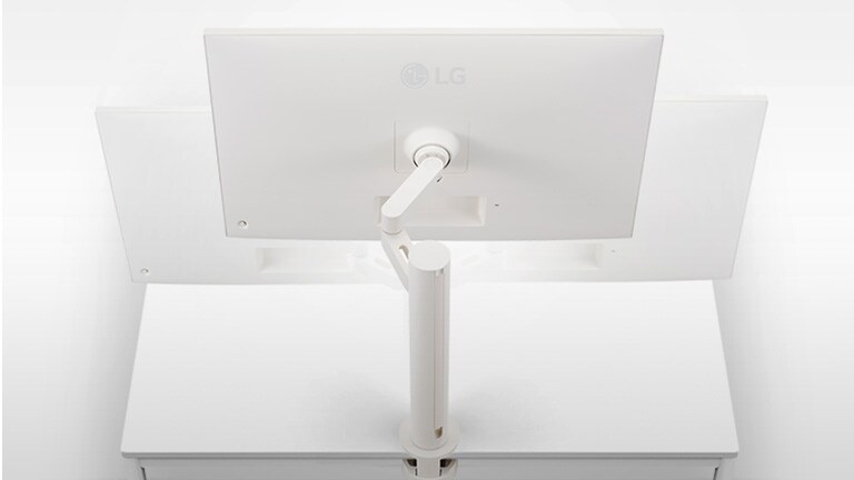 Ergonomiska pielāgošana, monitoru atstumjot, pievelkot, grozot ap savu asi, pagriežot un regulējot augstumu un sagāzumu