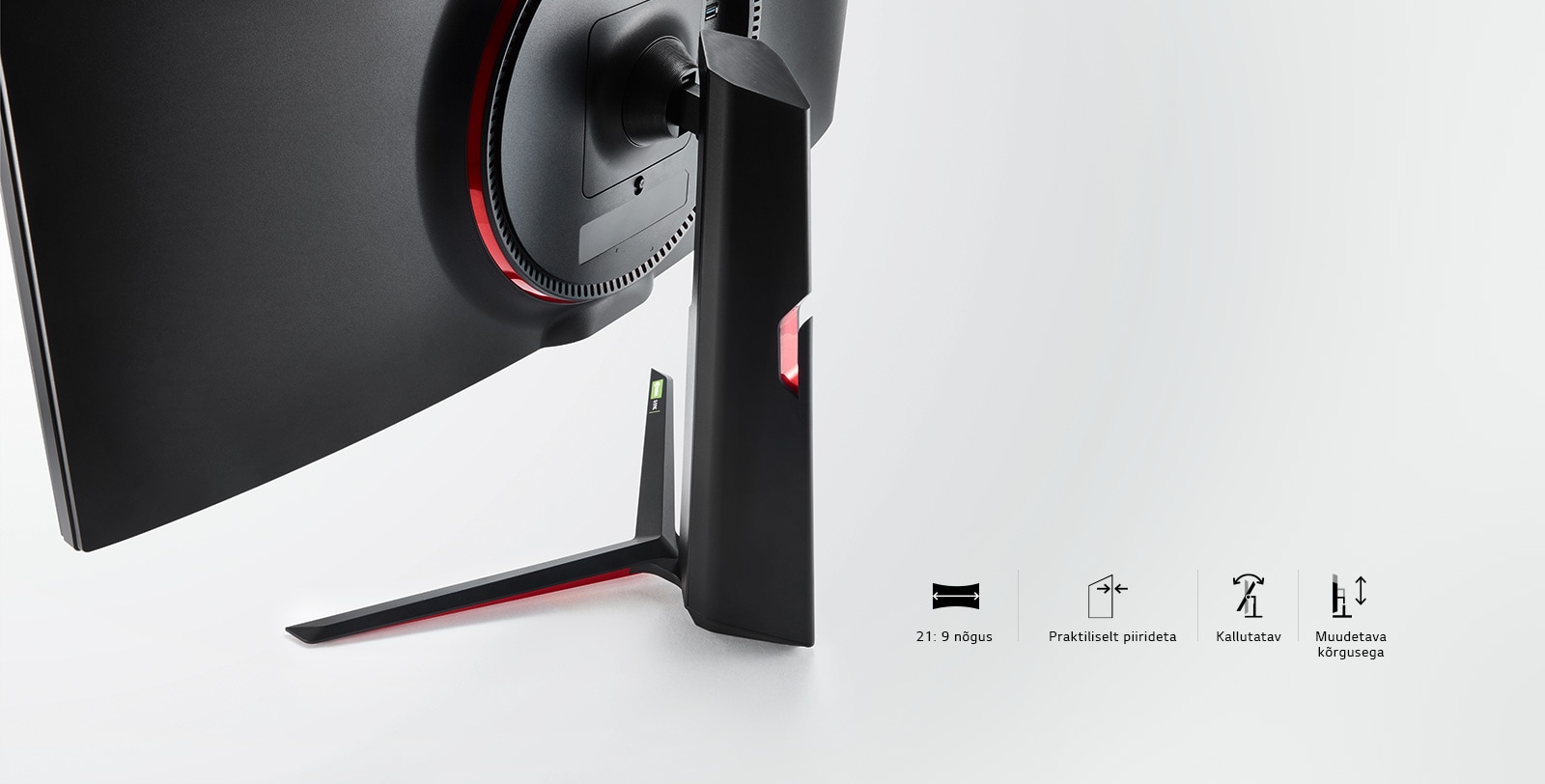 Elegants dizains: 21:9 ieliekts, Gandrīz neredzamas malas, Slīpums, Augstums