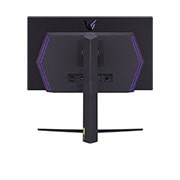 LG 27 collu UltraGear™ OLED spēļu monitors QHD ar 240Hz atsvaidzes intensitāti 0,03ms (GtG) reakcijas laiks, skats no aizmugures ar ieslēgtām gaismām, 27GR95QE-B, thumbnail 8
