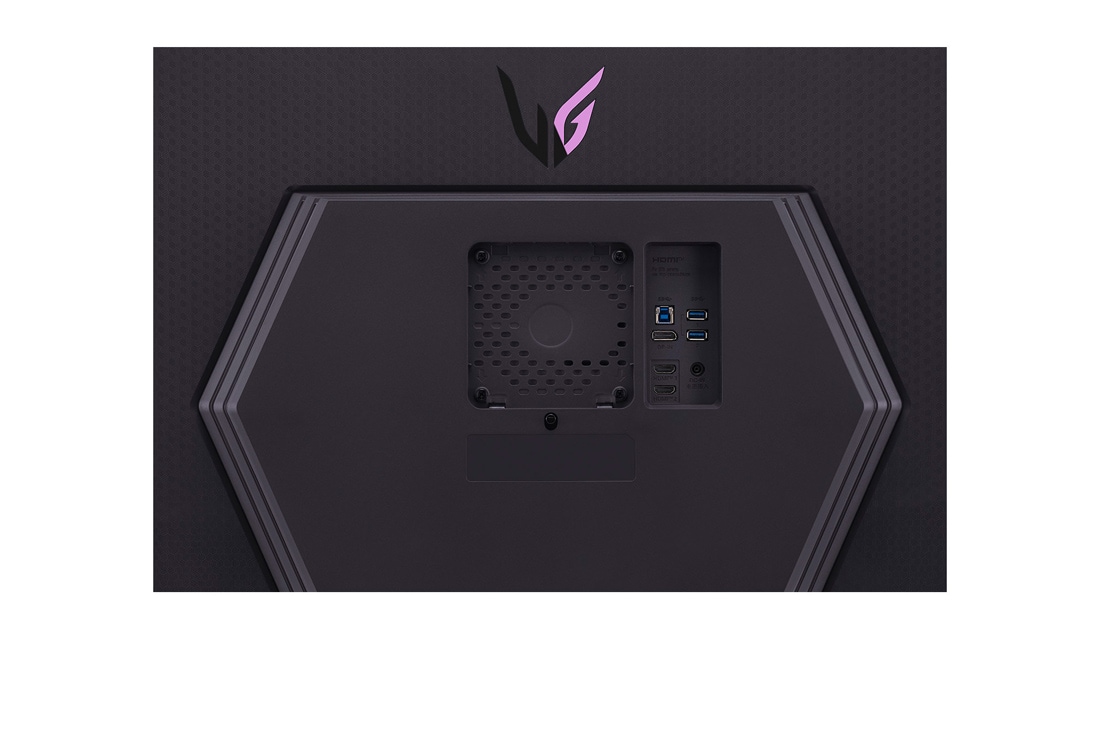 LG 32 collu LG UltraGear™ QHD monitors spēlēm ar 144 Hz atsvaidzes intensitāti, skats uz portiem tuvplānā, 32GR93U-B, thumbnail 11