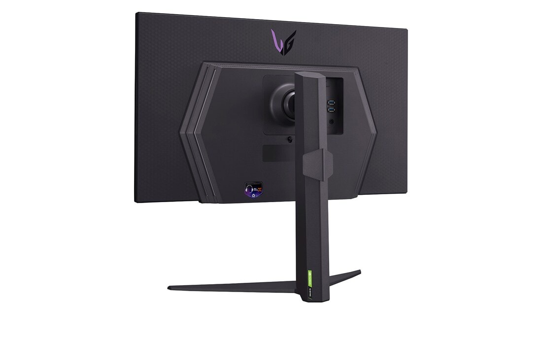 LG 27 collu LG UltraGear™ QHD monitors spēlēm ar 144 Hz atsvaidzes intensitāti, skats rakursā no aizmugures, 27GR93U-B, thumbnail 9