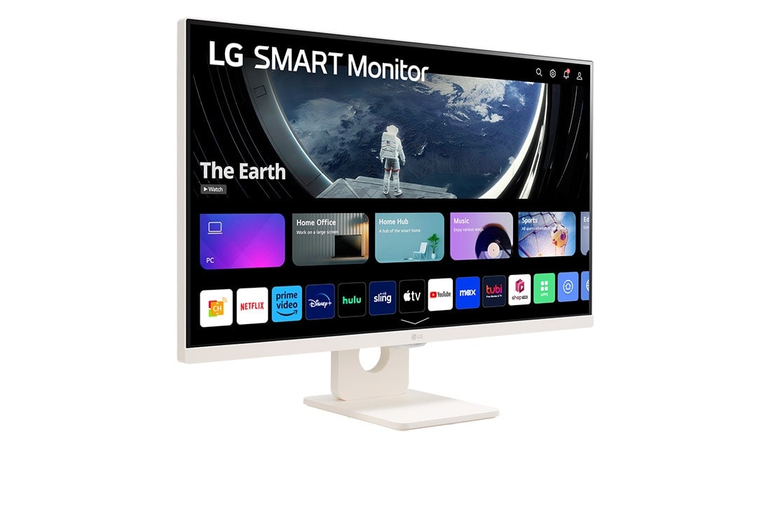 LG 27 collu | Full HD | IPS | Smart Monitors ar webOS, skats rakursā, 27SR50F-W, thumbnail 4