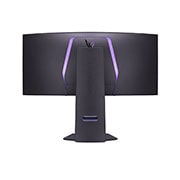 LG 34'' UltraGear™ OLED pilnīgi jaunais 800R izliektais spēļu monitors | 21:9 Ultra-WQHD 240 Hz, 0,03 ms (GtG), DisplayHDR True Black 400, skats no aizmugures ar ieslēgtām gaismām, 34GS95QE-B, thumbnail 8