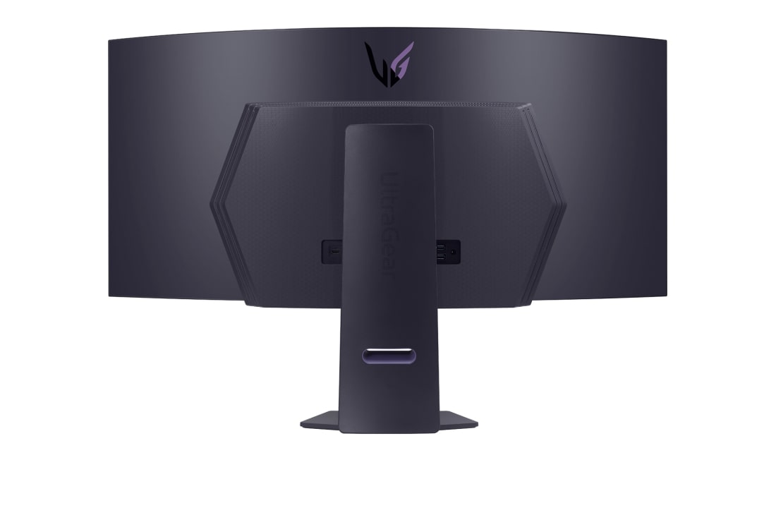 LG 45 collu UltraGear™ OLED izliektais spēļu monitors | 800R, DisplayHDR True Black 400, 240Hz, 0.03ms (GtG), Skats no aizmugures ar izslēgtām gaismām, 45GS95QE-B, thumbnail 7
