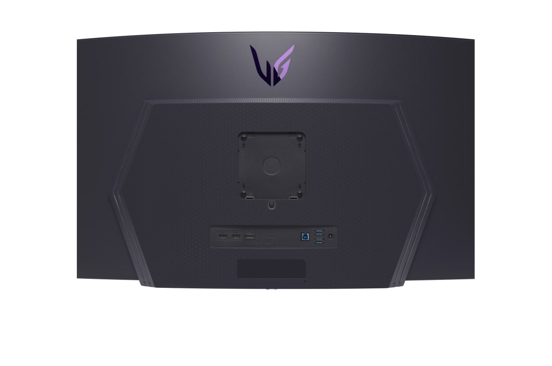 LG 45 collu UltraGear™ OLED izliektais spēļu monitors | 800R, DisplayHDR True Black 400, 240Hz, 0.03ms (GtG), Tuvināts skats no aizmugures ar izslēgtām gaismām, 45GS95QE-B, thumbnail 11