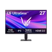 LG UltraGear™ G4 27 collu 144Hz (pārslodzes) FHD IPS spēļu monitors | 27G411A ar NVIDIA G-SYNC® compatible, SRGB 99 % (Tip.), skats no priekšpuses, 27G411A-B, thumbnail 1