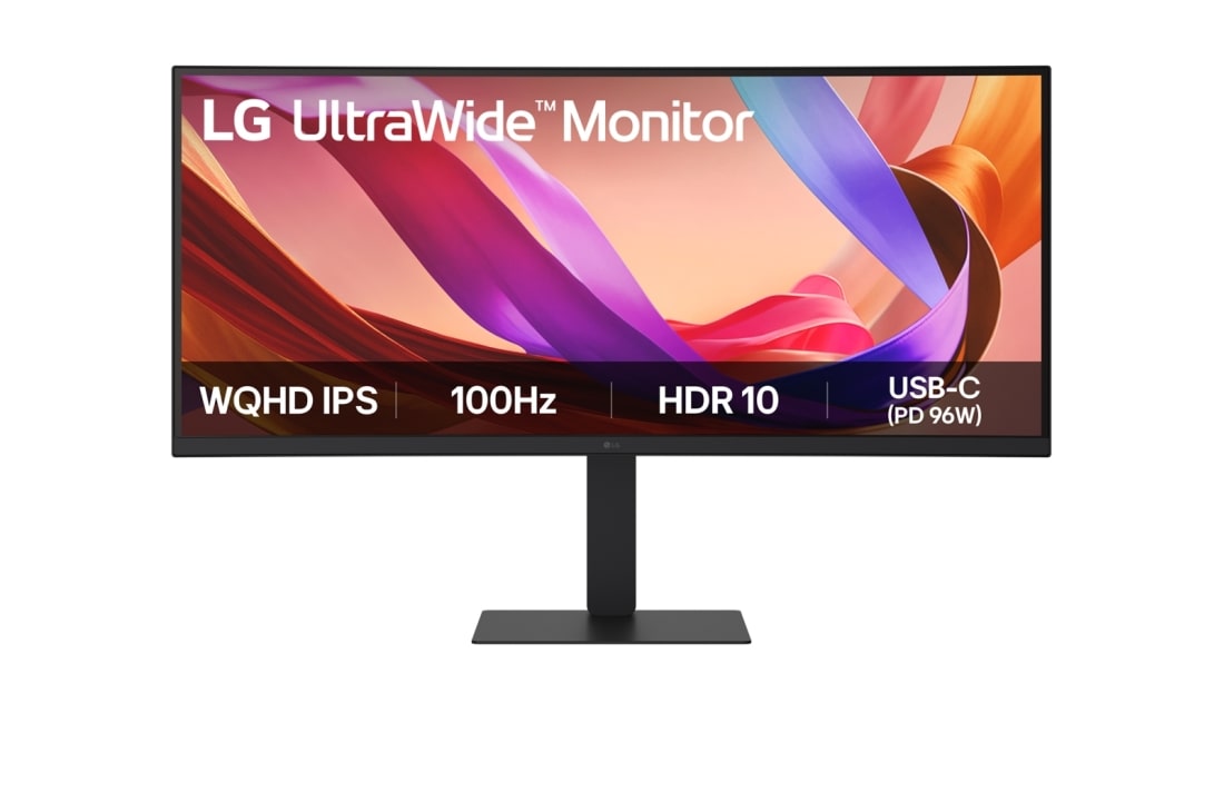 LG 34 collu UltraWide 21:9 WQHD (3440x1440) IPS displejs, Front view of ultrawide monitor , 34U650A-B