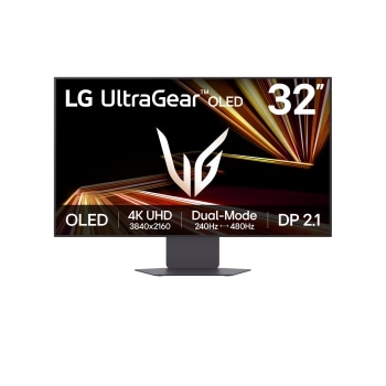 LG UltraGear™ GX8 32 collu OLED 240Hz 4K UHD spēļu monitors│32GX870A ar divu režīmu funkciju, DCI-P3 98.5% (Tip.), VESA DisplayHDR™ True Black 400, 0.03ms (GtG), DP 2.11