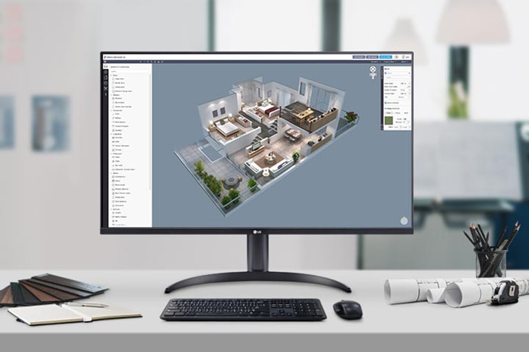 31,5&nbsp;collu UHD 4K lielais displejs atveido detalizētus attēlus un precīzas krāsas.