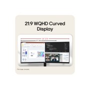 LG 34&nbsp;collu UltraWide, WQHD izliekts (1800R) 120Hz monitors, LG 34 collu 21:9 WQHD izliekts displejs salīdzinājumā ar 27&nbsp;collu 16:9 ekrānu, ilustrējot paplašinātu horizontālo darba telpu., 34U601B-B, thumbnail 5