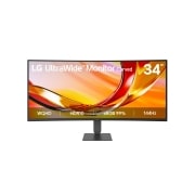 LG UltraWide™ 34&nbsp;collu 144Hz WQHD izliekts (1800R) monitors 34U640B ar HDR 10 un sRGB 99% (tip.), Ultraplatā monitora skats no priekšpuses, 34U620B-B, thumbnail 1