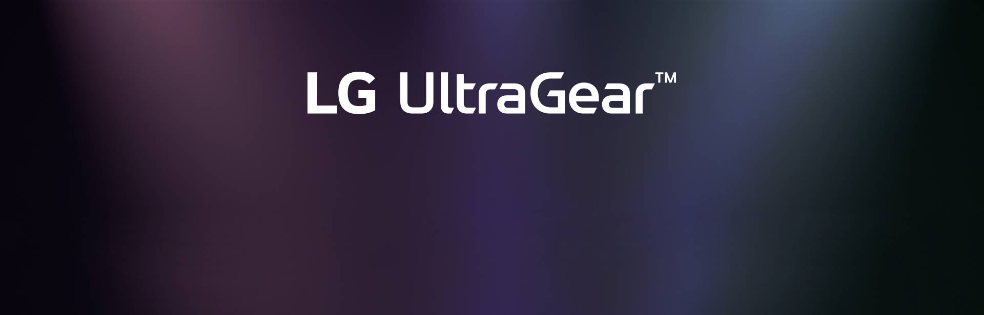 UltraGear™ logotips futūristiskā, neona apgaismotā telpā.