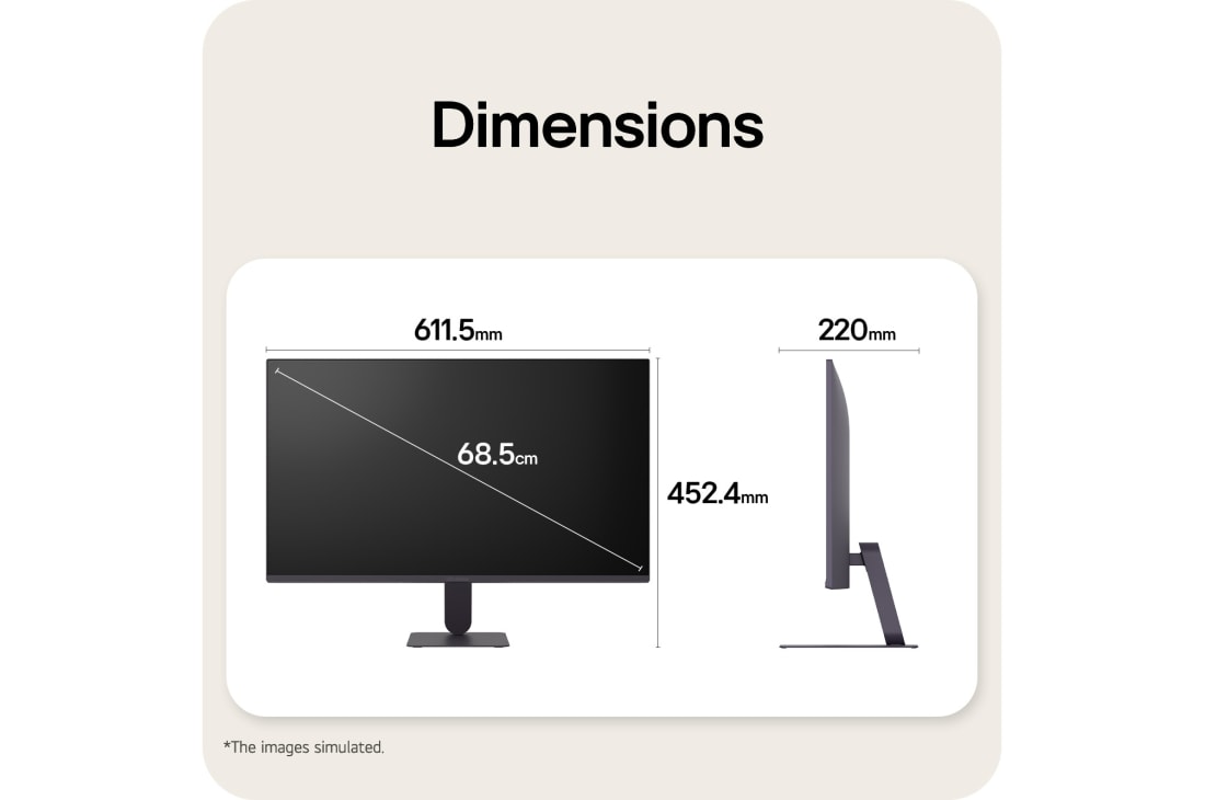 LG 27&nbsp;collu UltraGear™ G4, FHD, 144Hz spēļu monitors, Skats no priekšpuses un sāniem ar spēļu monitoru, parādot tā izmērus un profilu., 27G411B-B, thumbnail 13