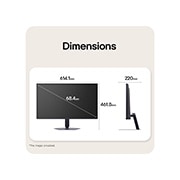 LG 27&nbsp;collu UltraGear™ G5, 200Hz FHD spēļu monitors, Skats no priekšpuses un sāniem ar spēļu monitoru, parādot tā izmērus un profilu., 27G523B-B, thumbnail 12