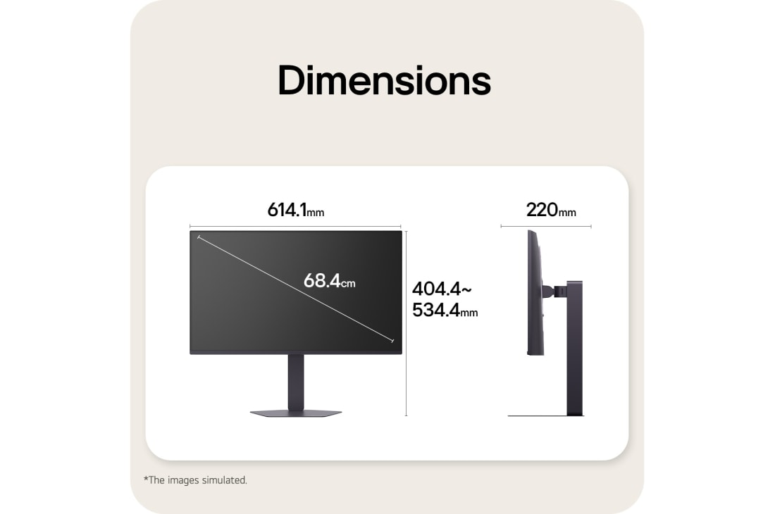 LG 27&nbsp;collu UltraGear™ G5, 300Hz FHD spēļu monitors, Skats no priekšpuses un sāniem ar spēļu monitoru, parādot tā izmērus un profilu., 27G550B-B, thumbnail 12