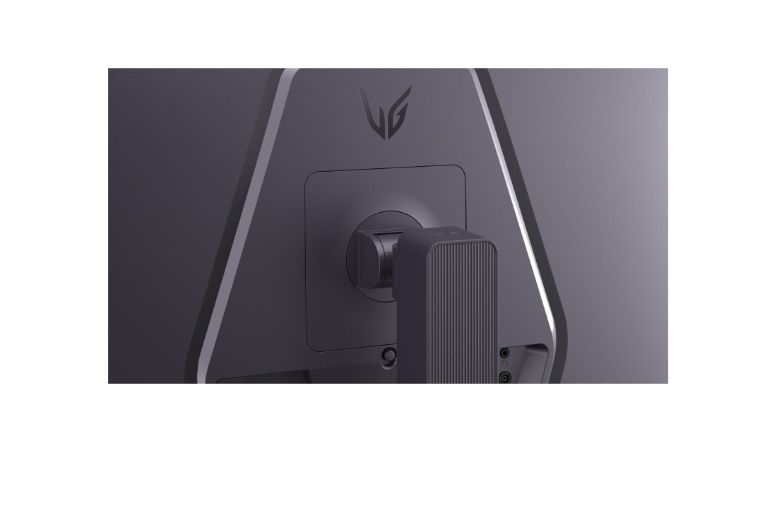LG 27&nbsp;collu UltraGear™ G5, 300Hz FHD spēļu monitors, Monitora skats no aizmugures, parādot statīva pievienošanas zonu un aizmugures portus, 27G550B-B, thumbnail 13