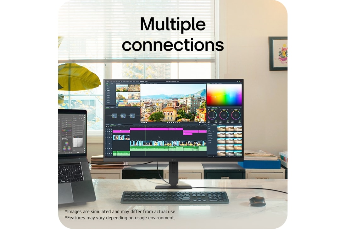 LG 27&nbsp;collu UltraFine™ U7, UHD 4K IPS monitors, LG UltraFine monitors, kas savienots ar vairākām ierīcēm daudzpusīgas darba stacijas izveidei, 27U710B-B, thumbnail 7