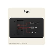 LG 27&nbsp;collu UltraFine™ U7, UHD 4K IPS monitors, LG UltraFine monitora portu tuvplāns, parādot vairākas savienojamības iespējas, 27U710B-B, thumbnail 9