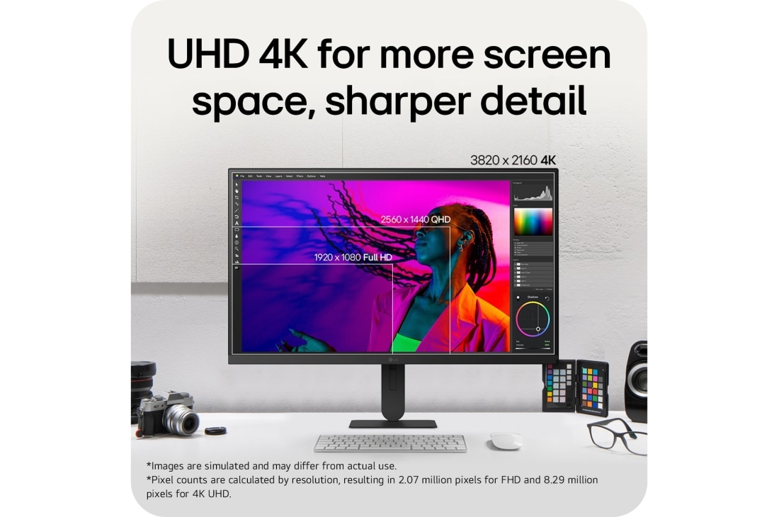LG 27&nbsp;collu UltraFine™ U7, UHD 4K IPS monitors, LG UltraFine UHD 4K displejs, demonstrējot uzlabotu skaidrību un paplašinātu ekrāna laukumu, 27U730B-B, thumbnail 5