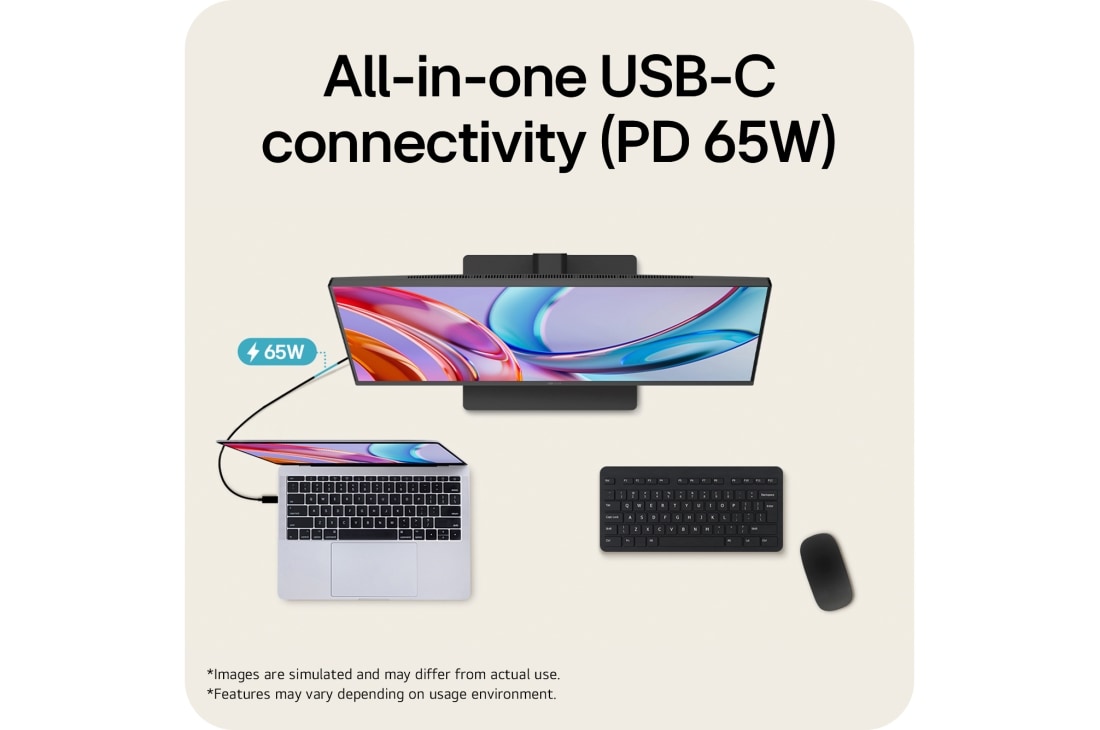 LG 27&nbsp;collu UltraFine™ U7, UHD 4K IPS monitors, LG UltraFine monitors ar USB-C savienojamību, kas atbalsta līdz 65 W jaudas padevi, savienots ar klēpjdatoru un perifērijas ierīcēm racionalizētas darbavietas izveidei, 27U730B-B, thumbnail 7