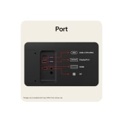 LG 27&nbsp;collu UltraFine™ U7, UHD 4K IPS monitors, LG UltraFine monitora portu tuvplāns, parādot vairākas savienojamības iespējas, 27U730B-B, thumbnail 9