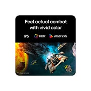LG 24&nbsp;collu UltraGear™ G4, FHD, 144Hz spēļu monitors, Futūristisks kaujas kadrs spēļu monitorā, izceļot dzīvīgās krāsas ar 99% sRGB krāsu gammu, IPS un HDR sertifikāciju., 24G411B-B, thumbnail 6