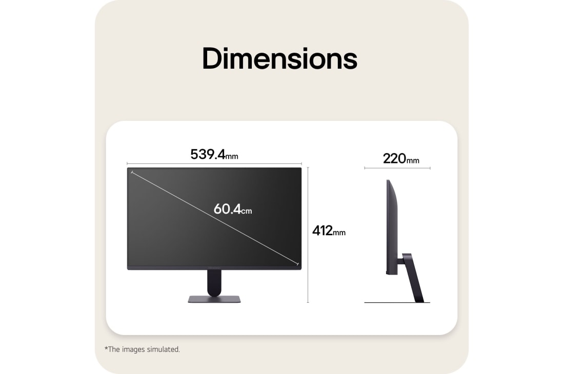 LG 24&nbsp;collu UltraGear™ G4, FHD, 144Hz spēļu monitors, Skats no priekšpuses un sāniem ar spēļu monitoru, parādot tā izmērus un profilu., 24G411B-B, thumbnail 13