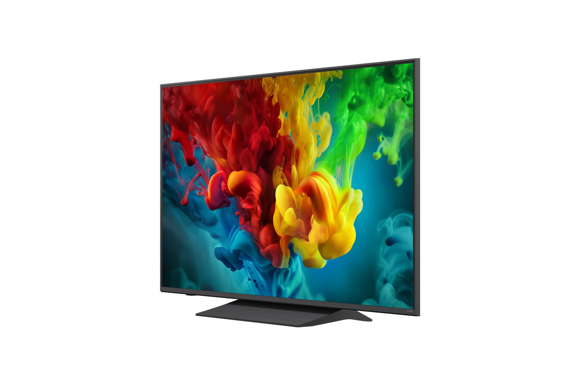 LG 55&nbsp;collu LG QNED evo AI Mini-LED 4K viedtelevizors 2026, LG QNED evo AI QNED82 Mini LED ar AI Picture Pro un Dynamic Tone Mapping Pro rāda zema leņķa āra dzīvesveida ainu ar diviem cilvēkiem starp dzīvīgiem ziediem, kamēr mākslīgais intelekts atpazīst un uz, 55QNED83B3A, thumbnail 6