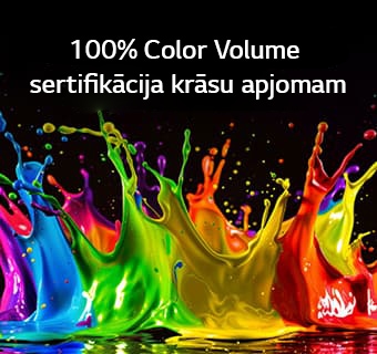 LG QNED evo AI QNED82 Mini LED ar Dynamic QNED Color Pro aizpilda ekrānu ar dzīvīgiem, plūstošiem daudzkrāsainiem, gleznieciskai kustībai līdzīgiem uzplaiksnījumiem, demonstrējot uzlabotu krāsu spilgtumu, kas sertificēts 100&nbsp;% krāsu apjomam (100% Color Volume).
