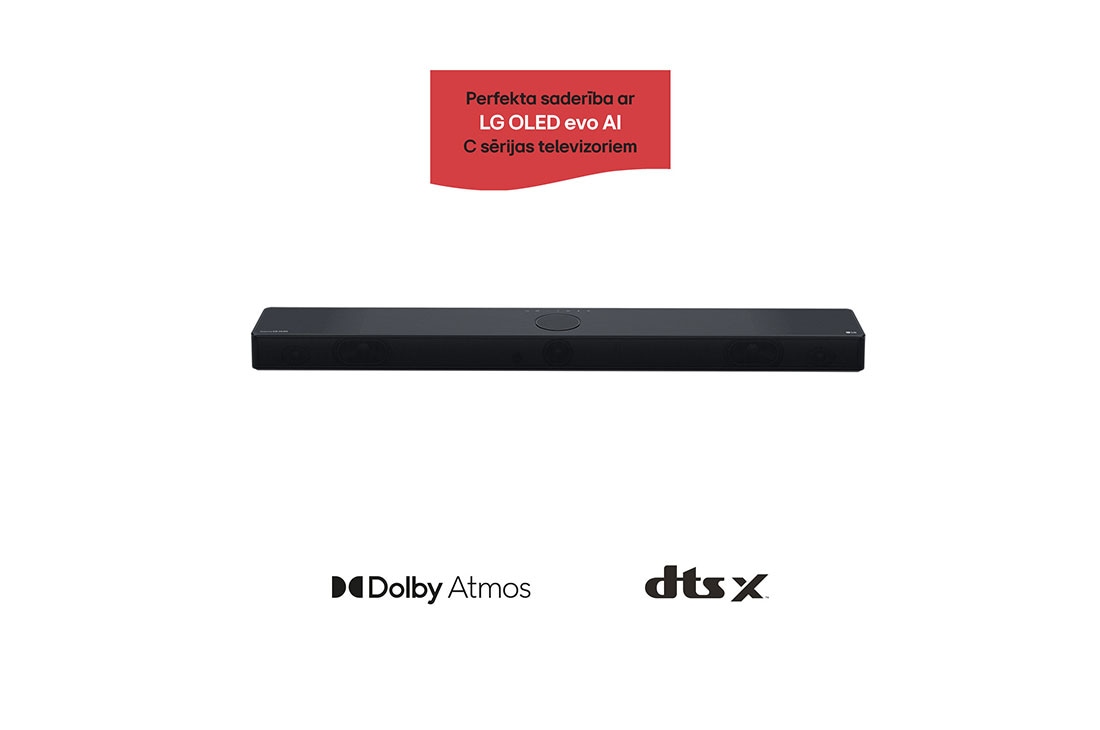 LG 400W, 3.1.3 kanālu SC9S LG Soundbar skaņas sistēma ar Dolby Atmos, perfekti sader ar LG OLED evo AI C sērijas TV, Skats uz Sound Bar no priekšpuses, SC9S, thumbnail 2