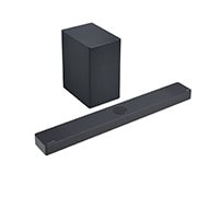 LG 400W, 3.1.3 kanālu SC9S LG Soundbar skaņas sistēma ar Dolby Atmos, perfekti sader ar LG OLED evo AI C sērijas TV, 45 grādu sāna leņķa skats uz Sound Bar un zemfrekvences reproduktoru, SC9S, thumbnail 5