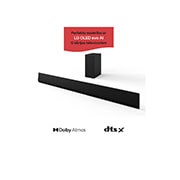 LG 420W, 3.1 kanālu SG10TY LG Soundbar skaņas sistēma ar Dolby Atmos, perfekti sader ar LG OLED evo AI G sērijas TV, LG Soundbar SG10TY un pastiprinātājs no leņķa skata, SG10TY, thumbnail 2