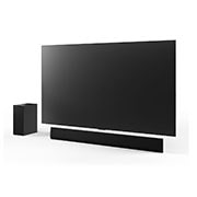 LG 420W, 3.1 kanālu SG10TY LG Soundbar skaņas sistēma ar Dolby Atmos, perfekti sader ar LG OLED evo AI G sērijas TV, 77 collu LG OLED G4, LG Soundbar SG10TY un pastiprinātājs no leņķa skata, SG10TY, thumbnail 13