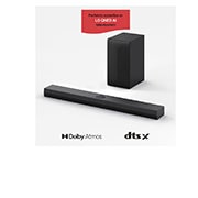 LG 400W, 3.1.1 kanālu S70TY LG Soundbar skaņas sistēma ar Dolby Atmos, perfekti sader ar LG QNED AI TV, LG Soundbar S70TY un pastiprinātājs augšējā leņķa skatā, S70TY, thumbnail 2