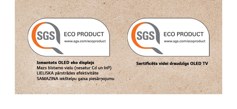 OLED paneļu un OLED televizoru SGS sertifikācijas logotips.