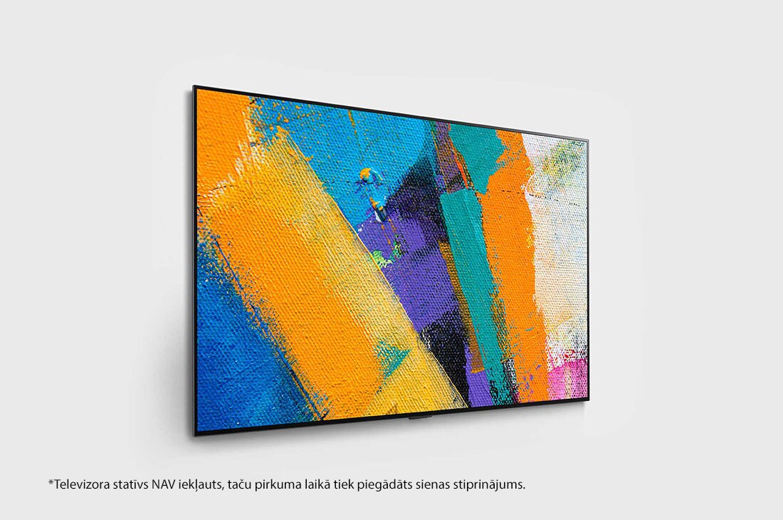 LG 65 collu OLED 4K televizors ar Dolby Vision IQ un Gallery dizainu, sānu skats 90 grādu leņķi, OLED65GX3LA, thumbnail 4