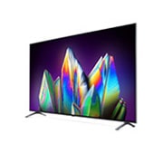 LG 75 collu NanoCell 8K televizors ar Dolby Vision IQ un Dolby Atmos skaņu, sānu skats 30 grādu leņķi, 75NANO993NA, thumbnail 3