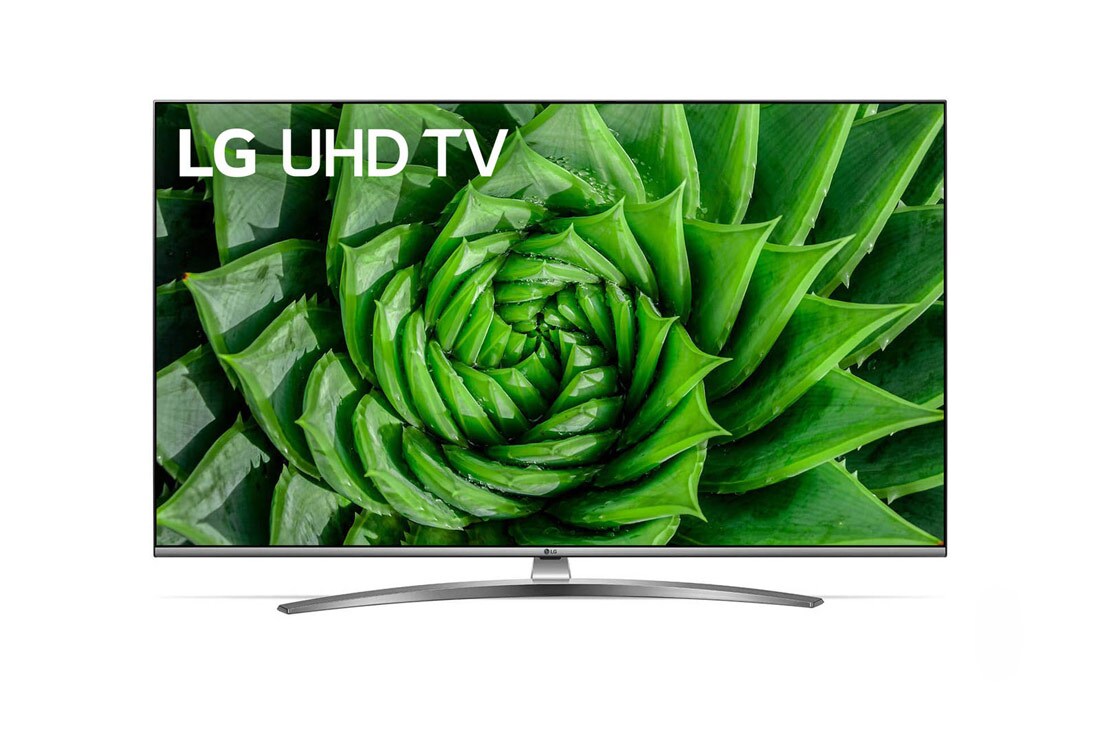 LG 55 collu UHD 4K televizors, skats no priekšpuses ar aizpildošo attēlu, 55UN81003LB