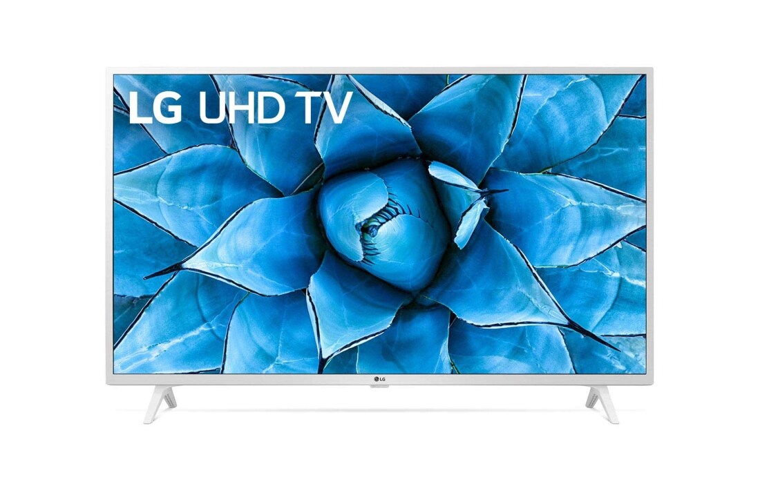 LG 43 collu UHD 4K televizors , skats no priekšpuses ar aizpildošo attēlu, 43UN73903LE