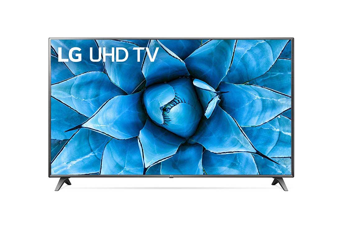 LG 75 collu UHD 4K televizors, skats no priekšpuses ar aizpildošo attēlu, 75UM7050PLA