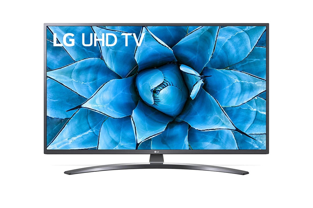 LG 50 collu UHD 4K televizors, skats no priekšpuses ar aizpildošo attēlu, 50UN74003LB