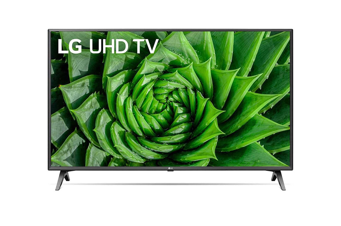 LG 50 collu UHD 4K televizors, skats no priekšpuses ar aizpildošo attēlu, 50UN80003LC
