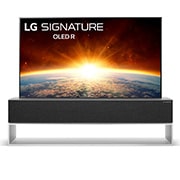 LG 65 collu OLED 4K televizors, skats no priekšpuses ar aizpildošo attēlu, OLED65RX9LA, thumbnail 1
