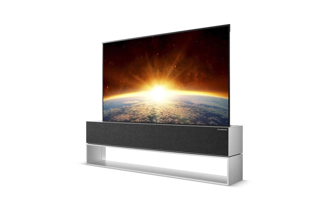 LG 65 collu OLED 4K televizors, 60 degree side view with infill image, OLED65RX9LA, thumbnail 5