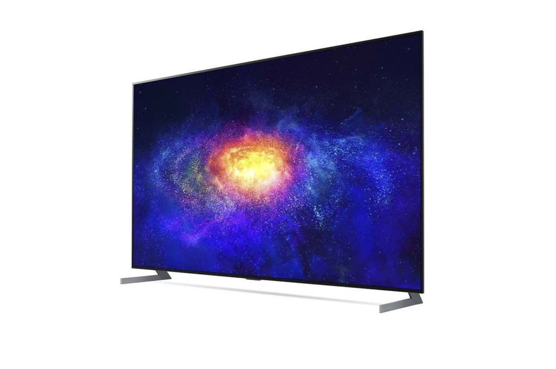 LG 77 collu OLED 8K televizors, Sānu skats 60 grādu leņķī ar aizpildošo attēlu, OLED77ZX9LA, thumbnail 3