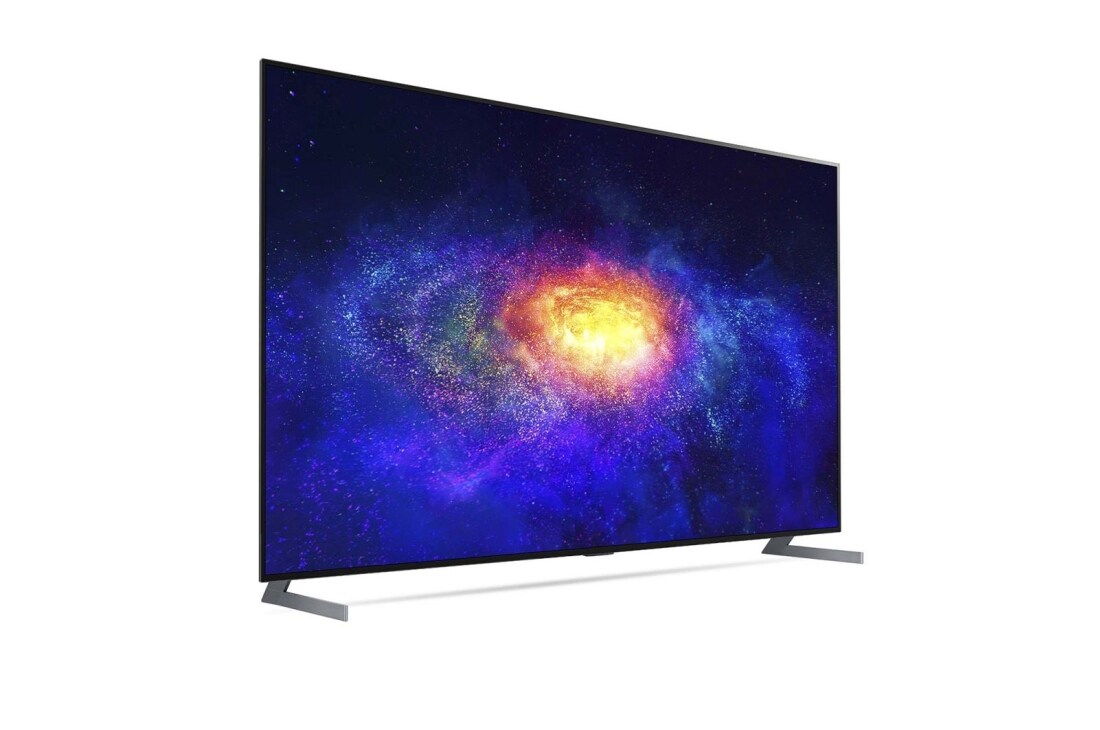 LG 77 collu OLED 8K televizors, Sānu skats 60 grādu leņķī ar aizpildošo attēlu, OLED77ZX9LA, thumbnail 5