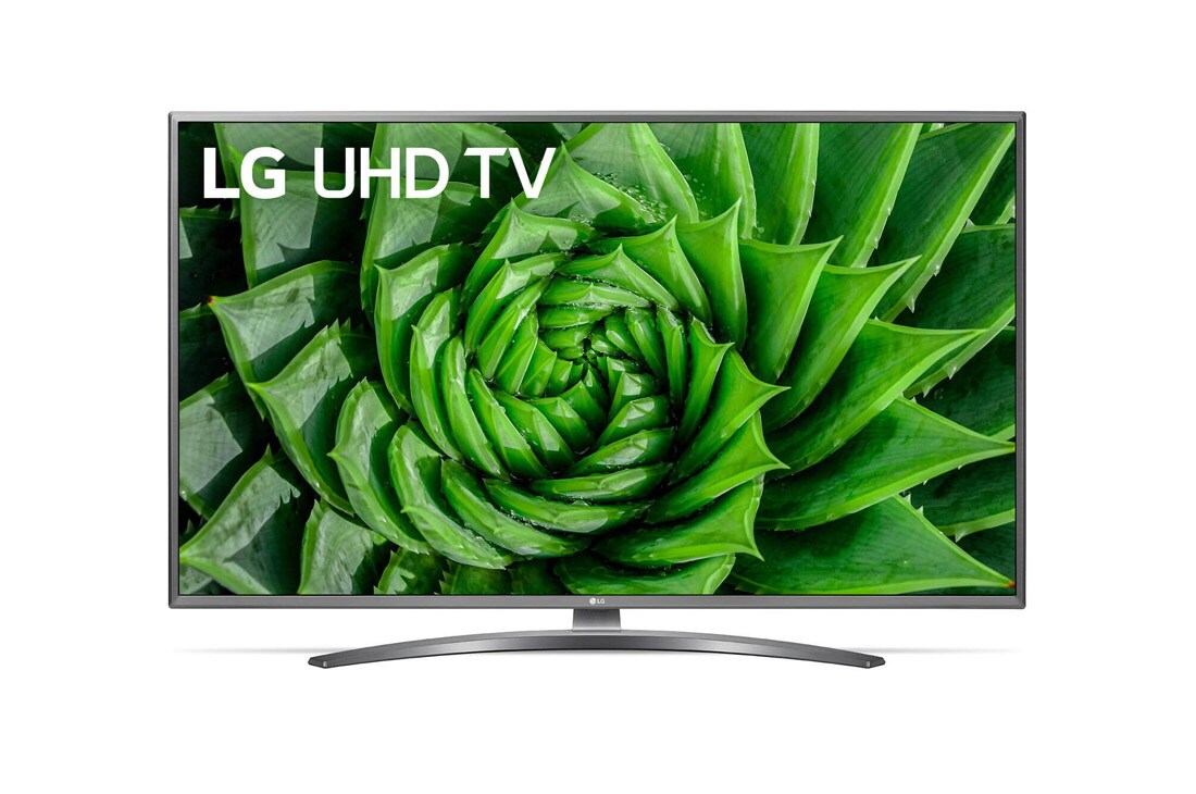 LG 50 collu UHD 4K televizors, skats no priekšpuses ar aizpildošo attēlu, 50UN81003LB