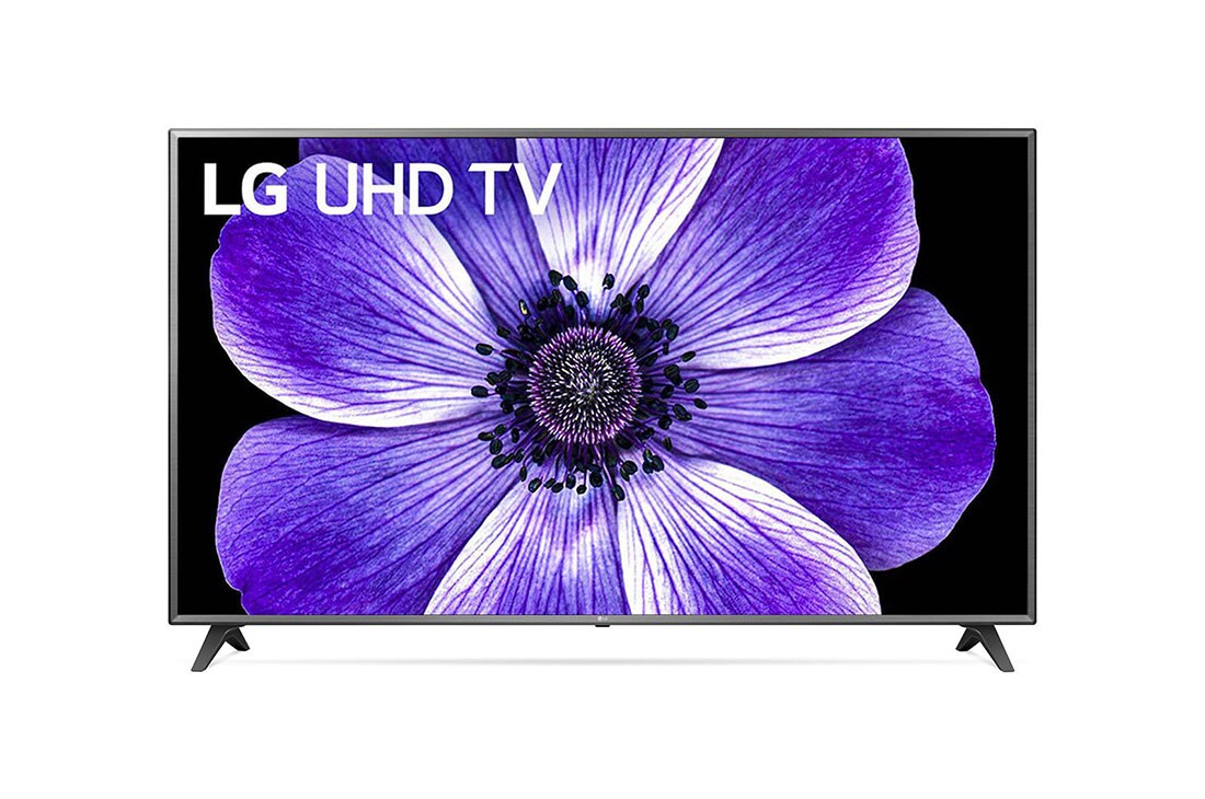 LG 75 collu UHD 4K televizors, skats no priekšpuses ar aizpildošo attēlu, 75UN70703LD